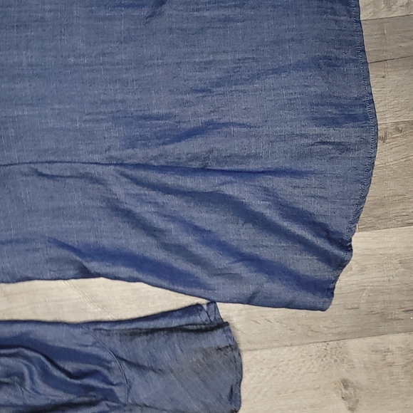 💙LIVERPOOL CHAMBRAY/DENIM BUTTON DOWN SHIRT, SZ MEDIUM - Picture 6 of 9